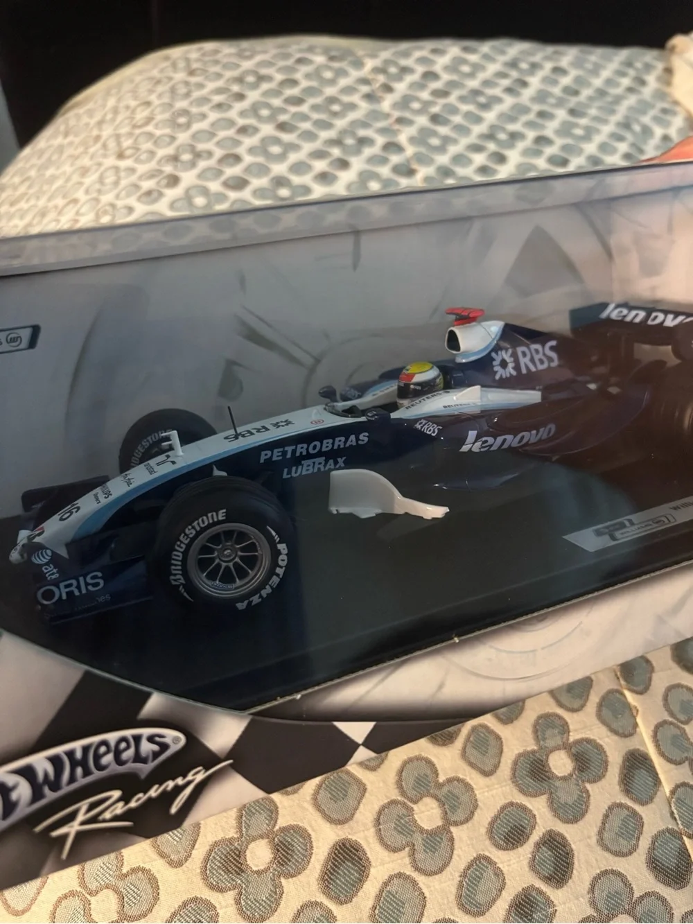 Hot Wheels Racing Williams F1 Model Car - Blue & White Nico Rosberg, Rare 2007